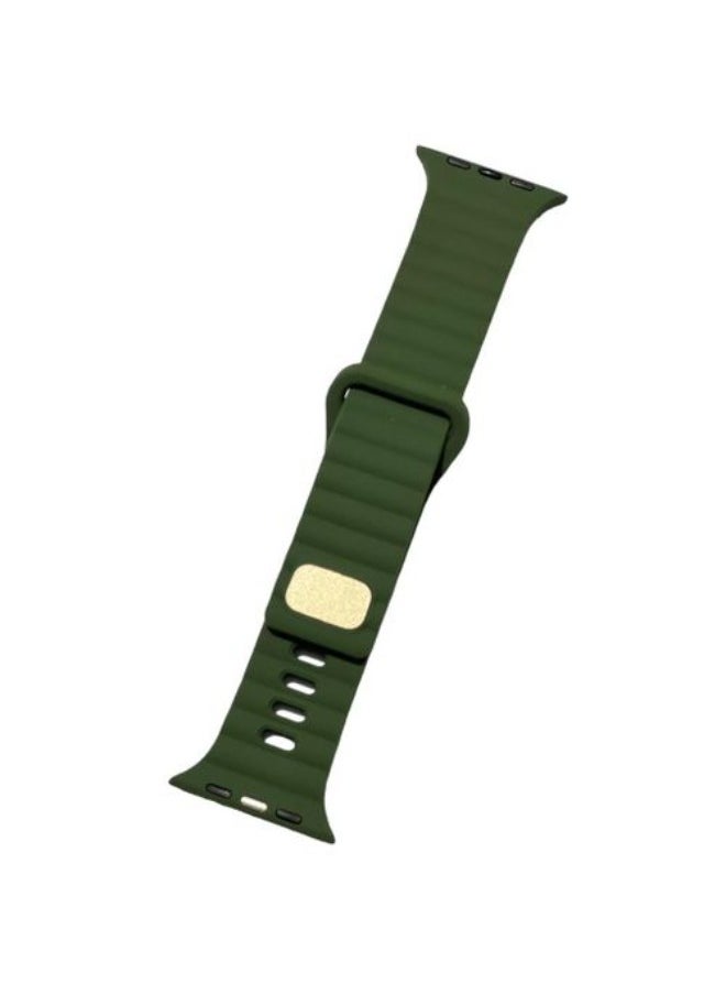 Generic - Optimal Option Silicone Band For Apple Watch Series Nike+ Sports Edition 44/45mm Design Pin-and-tuck Closure Olive Green - Image 1