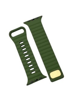 Optimal Option Silicone Band For Apple Watch Series Nike+ Sports Edition 44/45mm Design Pin-and-tuck Closure Olive Green
