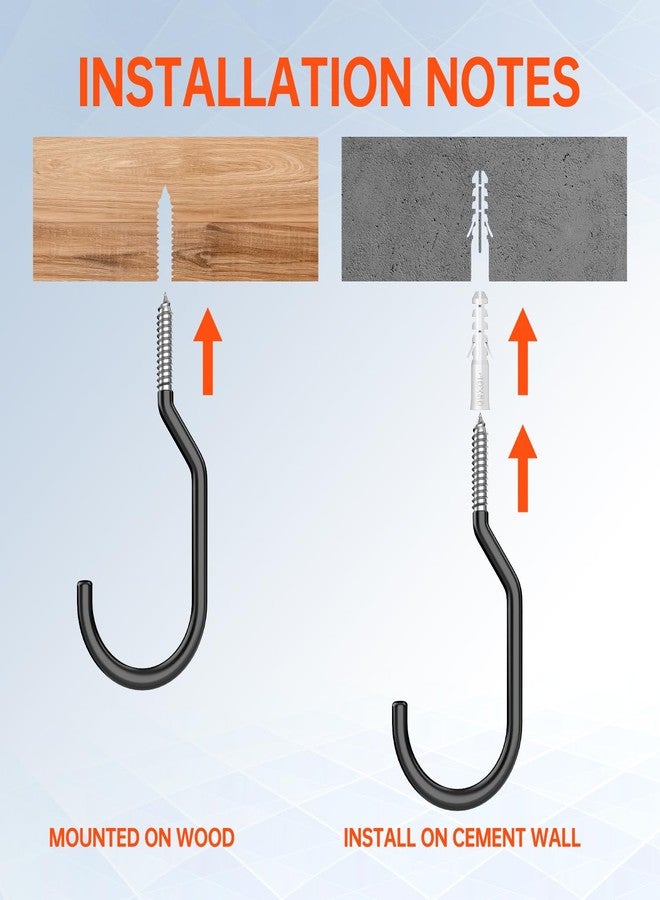GURADESIGN 8-Pack Heavy Duty Bike Hook, Loading Capacity 100 LBS, 6 inch, Bike Hooks for Garage Wall and Garage Ceiling - Image 4