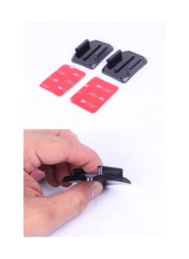 Ozone O Ozone 3M Curved Adhesive Sticky Pad Mounts Compatible With GoPro Hero 12, GoPro Hero 11, GoPro Hero 10, Hero 9, Hero 8, 7, SJCAM, YI Action Camera [ 4 in 1 ][ 2 Curved Mounts ] Mount Kit for Helmet 