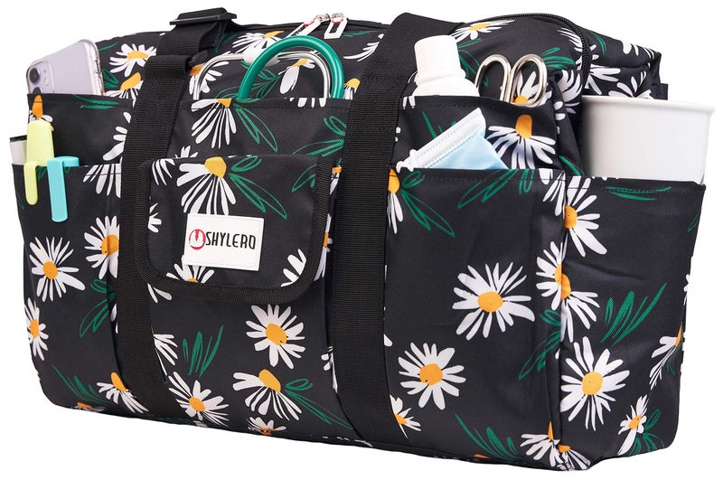 SHYLERO Nurse Bag and Utility Tote Waterproof Top YKK Zip L18 x H14 x W7 46x18x36cm Field Chamomile - Image 2