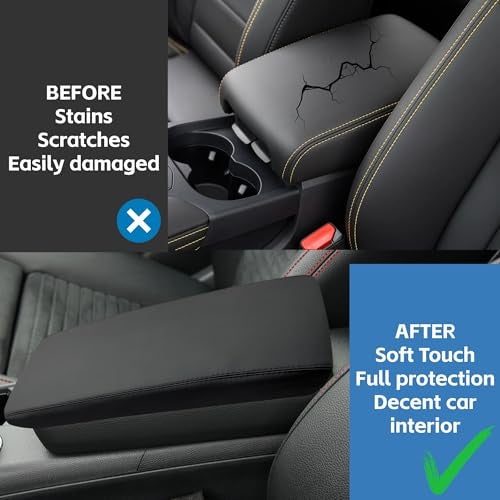 POSAID Center Console Armrest Cover for 2025 Toyota Camry (XSE/XLE/SE/LE) Leather Armrest Cover for 2025 Toyota Camry Accessories, Black Trim - Image 3