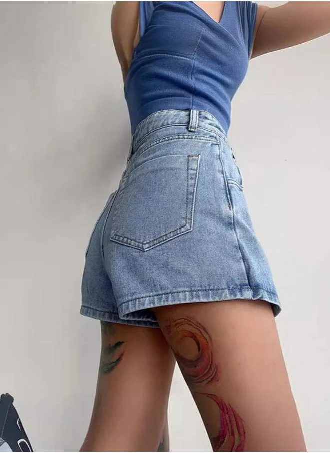 يونيكي Blue Denim A-Line Denim Skirt