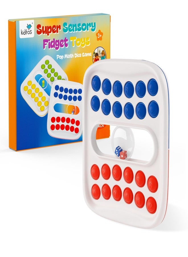 Kiditos Pop Math Game for Kids Ages 4–8, Fidget Math Board Game with Built-in Dice, Addition & Subtraction Learning Toy, Sensory STEM Toy for Classroom, Homeschool & Travel - Image 1