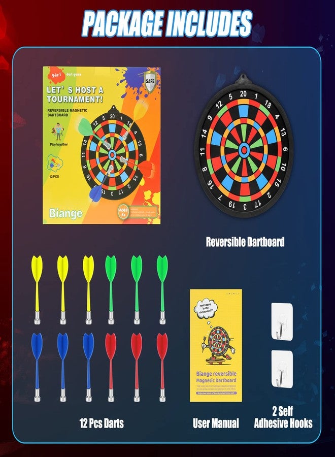 Biange Magnetic Dart Board w/ 12 Darts, Kids Dartboard Gifts, Safe Indoor Outdoor Games for Kids 8-12, Teen Gifts for 6 7 8 9 10 11 12 13 14 Year Old Boys Girls - Image 5