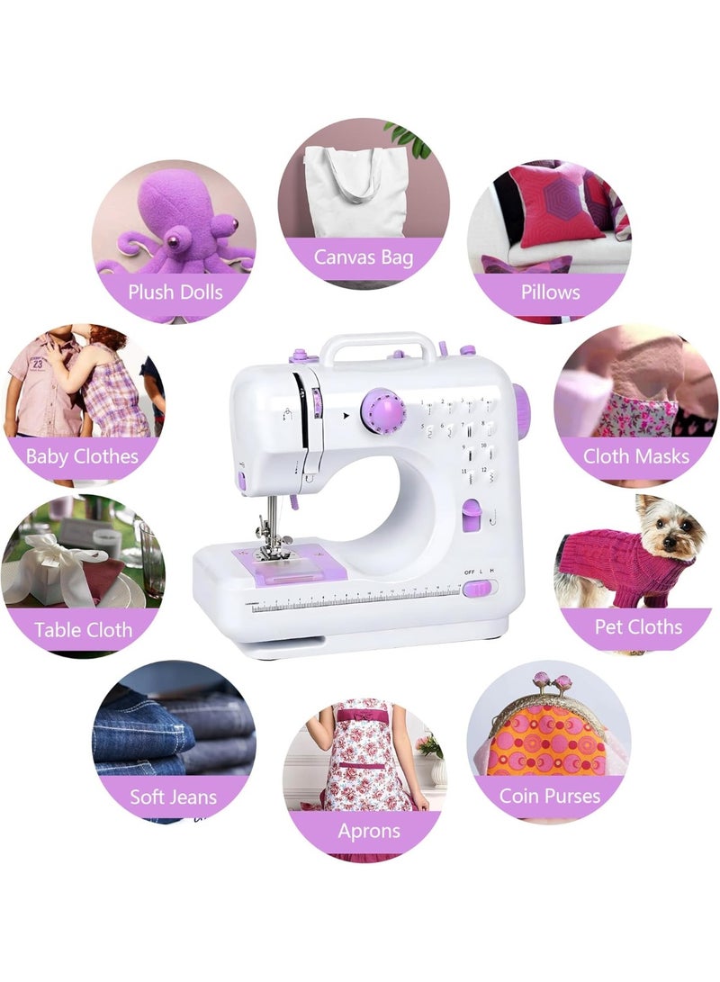 12-Stitch Electric Sewing Machine with Extension Table - Double Line and Double Speed - Portable Multifunctional Sewing Machine for Beginners and Kids - Image 5