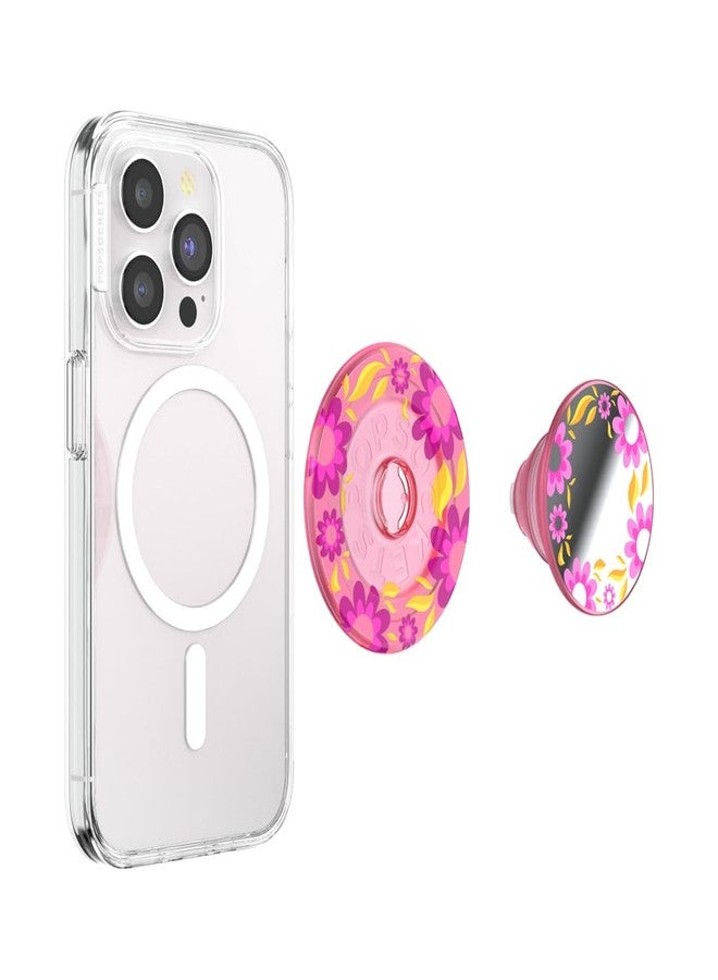 بوب سوكيتس قبضة هاتف PopSockets لـ MagSafe مع مسند، حامل مغناطيسي، جزء علوي قابل للتبديل، تثبيت آمن لحافظات iPhone MagSafe، قبضة الهاتف والجهاز اللوحي - وردي مريح - Image 4