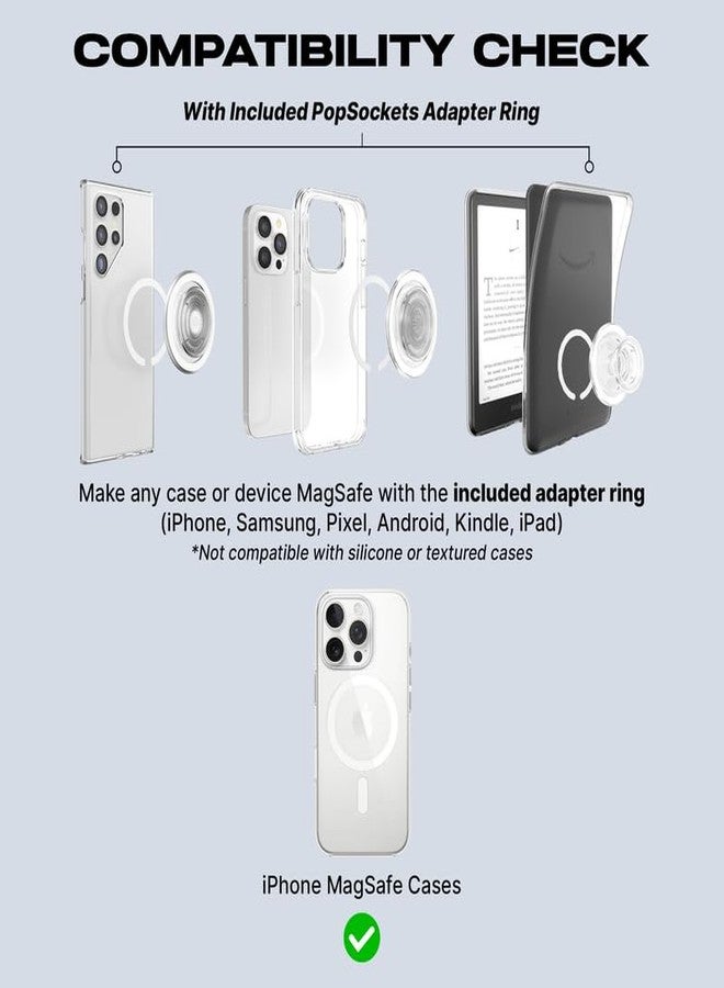 بوب سوكيتس قبضة هاتف PopSockets لـ MagSafe مع مسند، حامل مغناطيسي، جزء علوي قابل للتبديل، تثبيت آمن لحافظات iPhone MagSafe، قبضة الهاتف والجهاز اللوحي - وردي مريح - Image 5