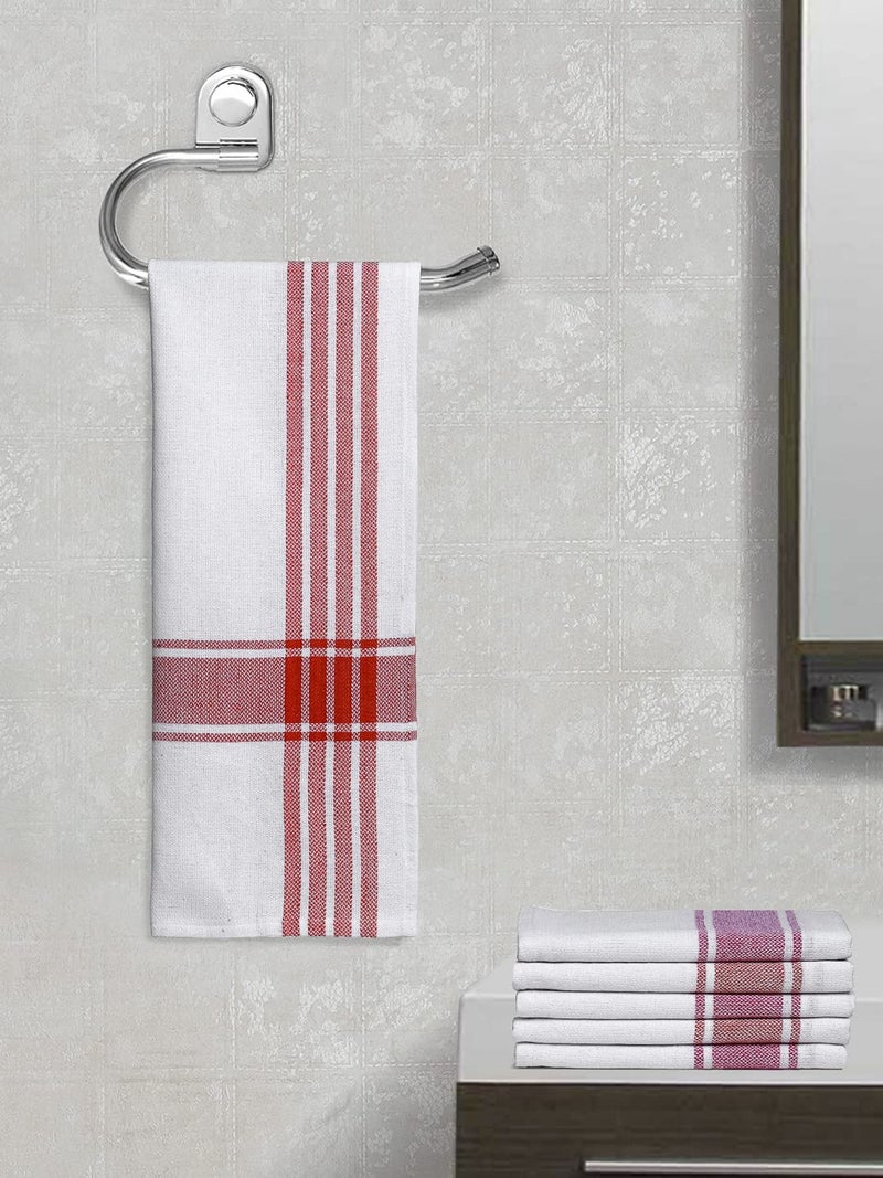 Arrabi Multi Stripes Handwoven Cotton Hand Towel (Set of 6) | ARHT-1015-1016-x6 - Image 1