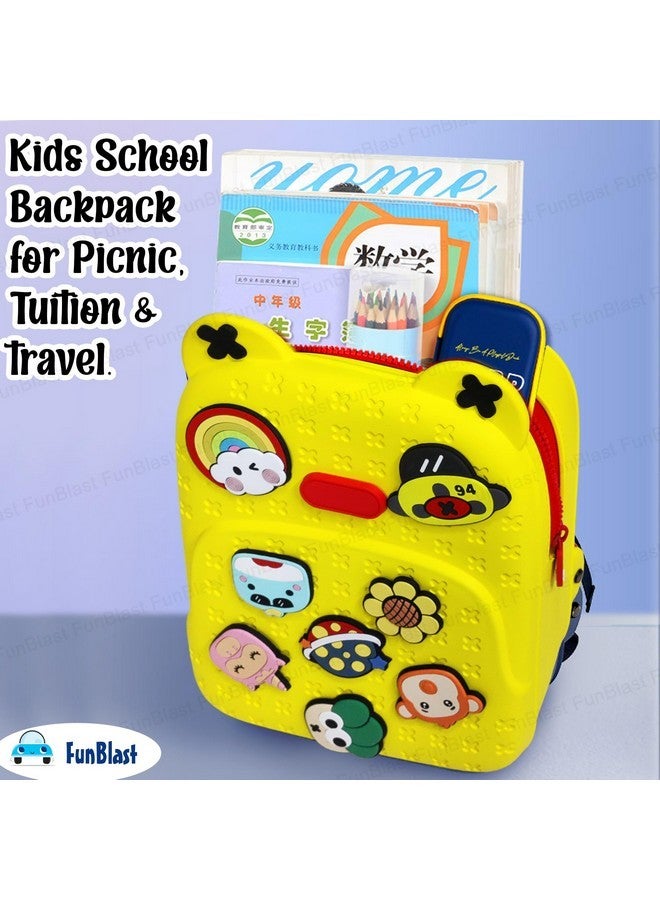 FunBlast Bagpack for Children - Bag for Pre-Schoolers Kids, Small Picnic Bag for Baby, Boys, Girls, Lightweight Miniature Bags for Kids, Boys, Girls (33.2 X 24.8 X 20 Cm) (Yellow) - Image 5