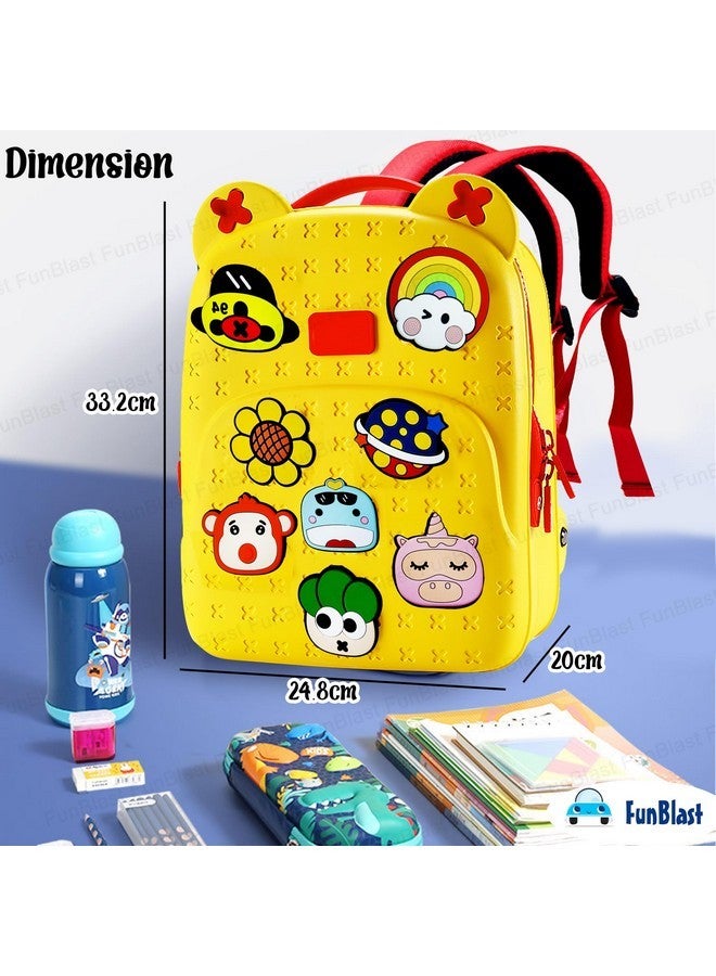 FunBlast Bagpack for Children - Bag for Pre-Schoolers Kids, Small Picnic Bag for Baby, Boys, Girls, Lightweight Miniature Bags for Kids, Boys, Girls (33.2 X 24.8 X 20 Cm) (Yellow) - Image 2