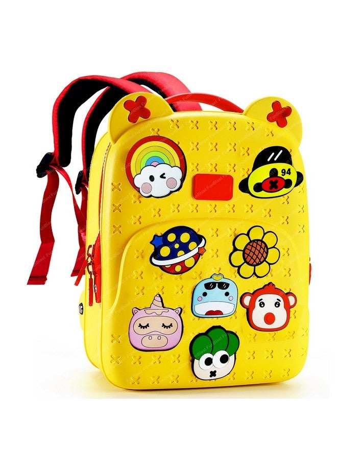 FunBlast Bagpack for Children - Bag for Pre-Schoolers Kids, Small Picnic Bag for Baby, Boys, Girls, Lightweight Miniature Bags for Kids, Boys, Girls (33.2 X 24.8 X 20 Cm) (Yellow) - Image 1
