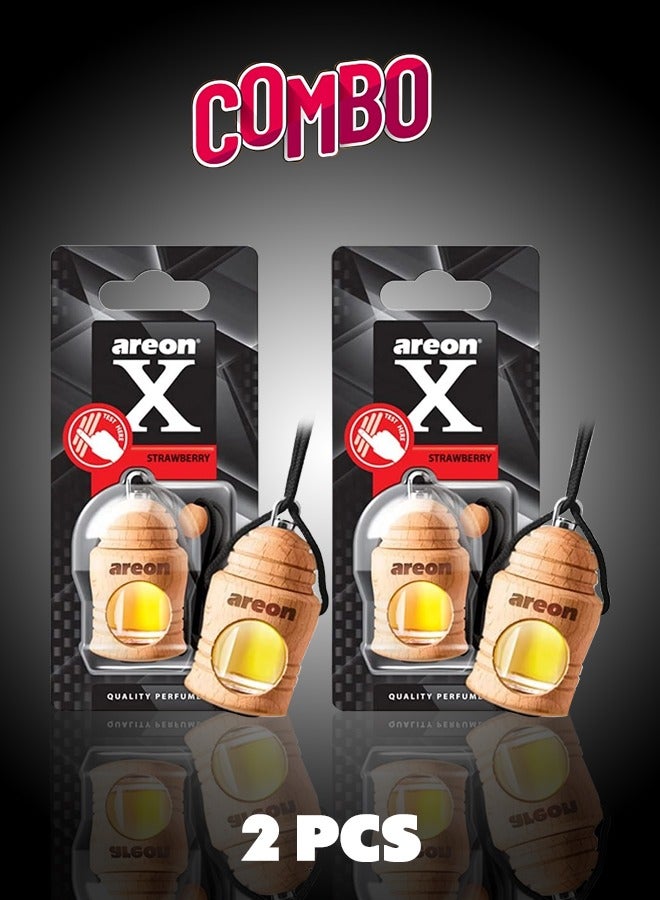 Areon X Strawberry Car Air Freshener Combo Pack - 2 PCS