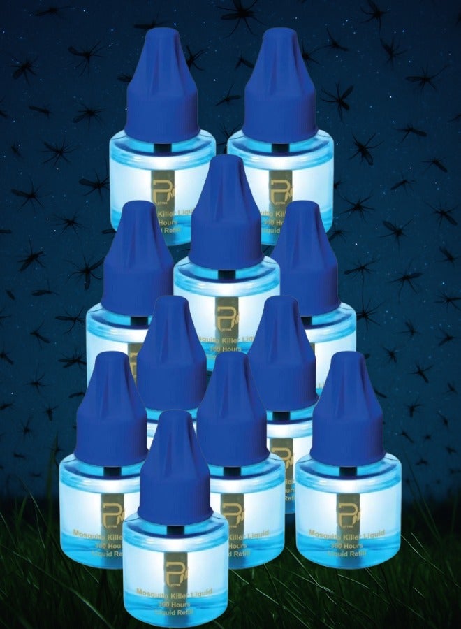 بيرون 11 قطع عبوة غيار سائل بيرون لجهاز قاتل الناموس 1080 ساعة ذو ريحة عطرية جميلة 45مل - Image 1