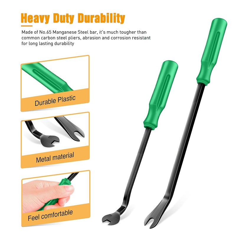 GOOACC Auto Trim Removal Tool Set 3Pcs No Scratch Pry Tool Kit with Storage Bag for Car Body Clips Door Panel Car Clips Dashboard Repair Green - Image 4