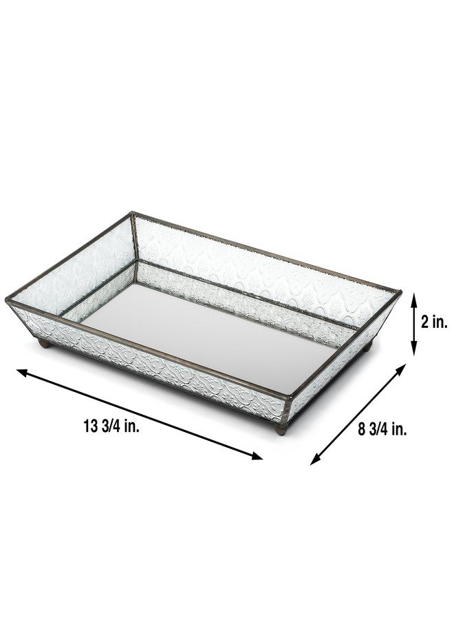 J Devlin Glass Art J Devlin Tra 106-1 ET207 Personalized Vintage Glass Jewelry Tray with Mirrored Bottom Monogrammed Decorative Dresser Engraved Vanity Organizer - Image 5