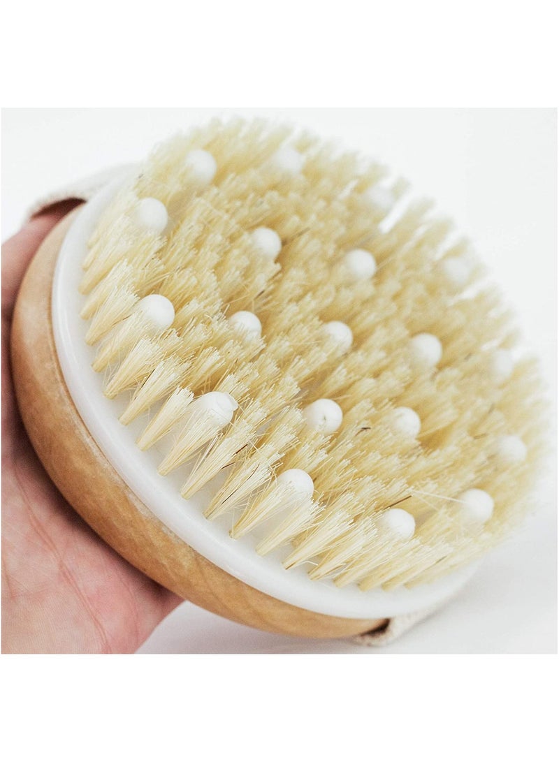 BLOOMING TIME Dry and Bath Body Brush, Reduce Cellulite, Dry Brush for Cellulite and Lymphatic Drainage, Exfoliating Brush with Soft Massage Nodules, Shower Brush Body Scrubber - Image 2
