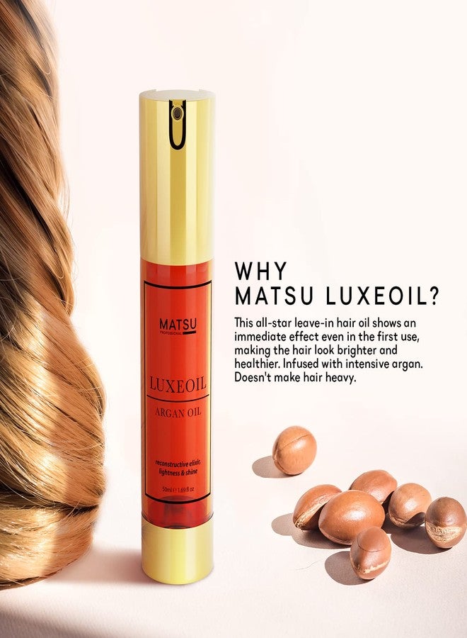 Matsu LUXEOIL ARGAN OIL |Intensive Hair Oil |Adds Shine & Gloss |Controls Frizz |Oil Treatment Hair Oil For Dry Damaged Hair |Hair Oil For Dry Hair - Image 2