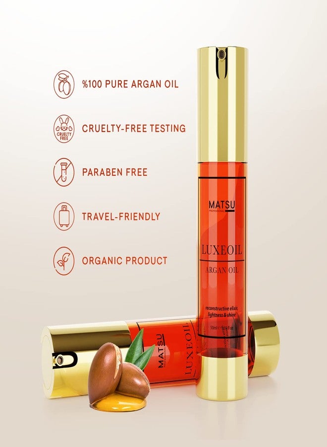 Matsu LUXEOIL ARGAN OIL |Intensive Hair Oil |Adds Shine & Gloss |Controls Frizz |Oil Treatment Hair Oil For Dry Damaged Hair |Hair Oil For Dry Hair - Image 4