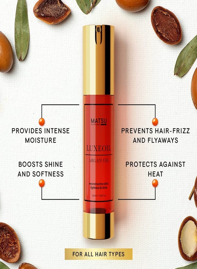 Matsu LUXEOIL ARGAN OIL |Intensive Hair Oil |Adds Shine & Gloss |Controls Frizz |Oil Treatment Hair Oil For Dry Damaged Hair |Hair Oil For Dry Hair - Image 3