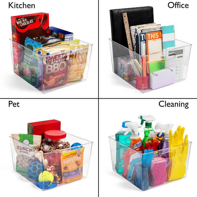 ClearSpace Clear Plastic Storage Bins â€“ XL 4 Pack Perfect for Kitchen,Fridge, Pantry Organization, Cabinet Organizers - Image 5
