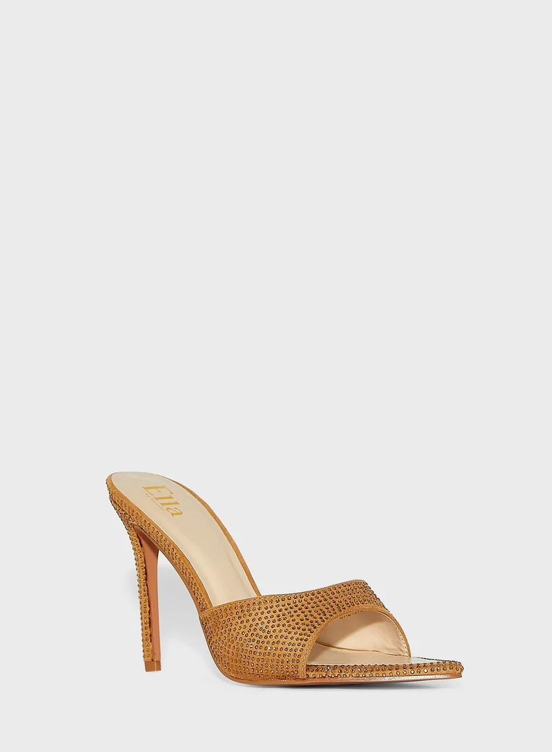Ella Limited Edition Diamante Pointed Toe Sandal Gold