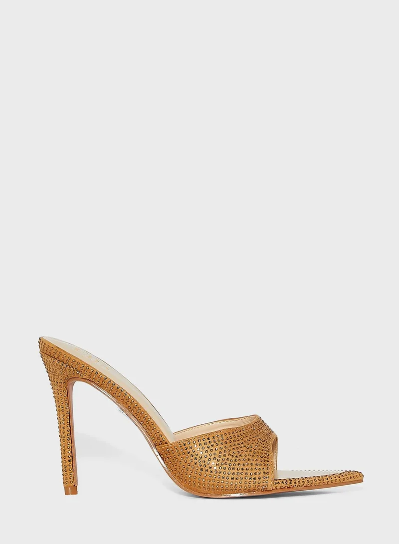 Ella Limited Edition Diamante Pointed Toe Sandal Gold