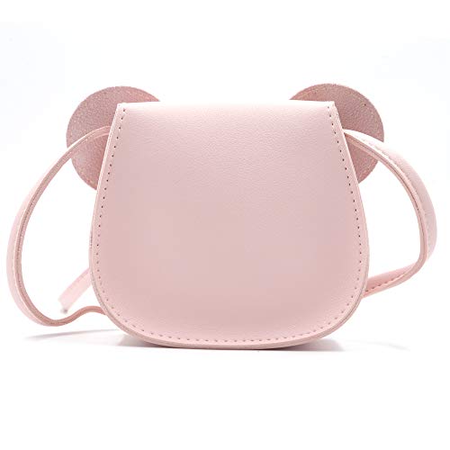 HXQ Little Mouse Ear Bow Crossbody Purse,PU Shoulder Handbag for Kids Girls Toddlers(Pink) - Image 4