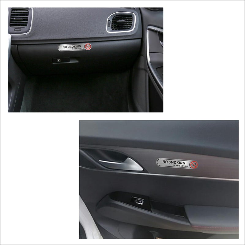 LEMBANG 8 Pieces No Smoking in This Vehicle Stickers for Cars, Brushed Silver No Smoking in Car Sticker,5inx1in - Image 5