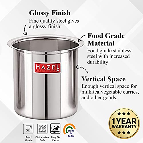 HAZEL Steel Milk Pot | Stainless Steel Milk Boiler Container | Milk Boiling Vessel Gunj for Kitchen, 6000 ML - Image 3