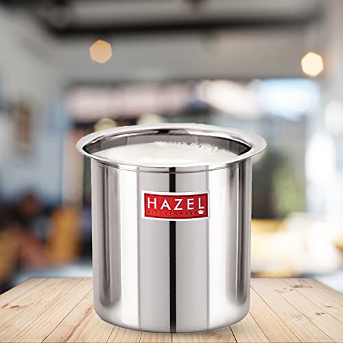 HAZEL Steel Milk Pot | Stainless Steel Milk Boiler Container | Milk Boiling Vessel Gunj for Kitchen, 6000 ML - Image 2