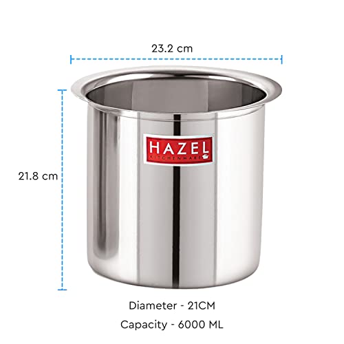 HAZEL Steel Milk Pot | Stainless Steel Milk Boiler Container | Milk Boiling Vessel Gunj for Kitchen, 6000 ML - Image 4