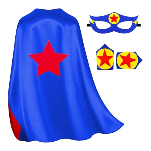 iROLEWIN KidsSuperheroCape and Mask for BoysGirls Super Hero Dressup Costumes as Children Birthday Party Gifts Favors - Image 1