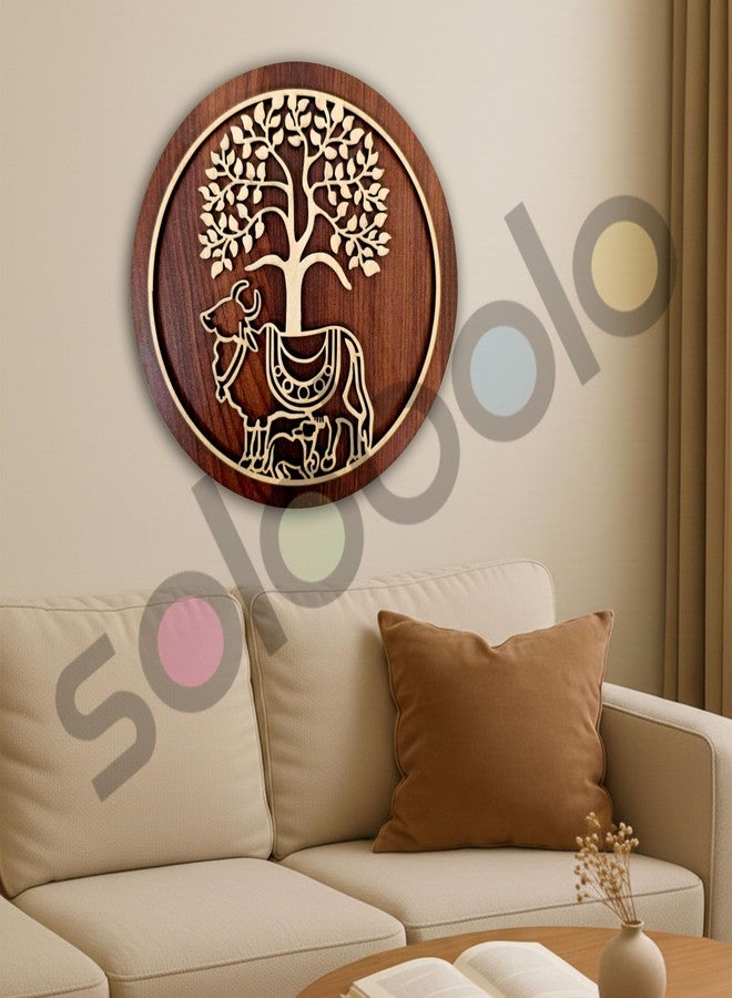 سولوبولو ديكور جداري روحاني من خشب MDF من SOLOBOLO | لوحة جدارية مطبوعة فاخرة للمنزل، والمعبد، وغرفة الصلاة، وغرفة المعيشة، وغرفة النوم، والمكتب، وركن التأمل (بقرة كامدهينو، 12 بوصة) - Image 5