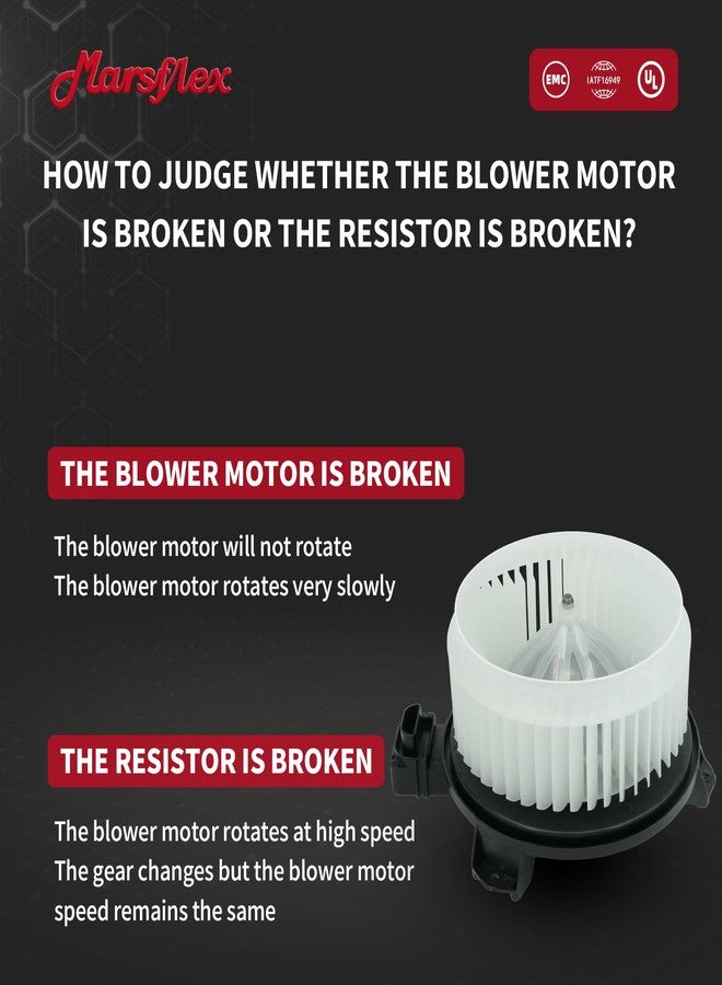 Marsflex Front Blower Motor 700194 for 2006-2011 Honda Civic, 2007-2010 Jeep Wrangler, 2008 2009 Automotive Replacement Blower Motor Fan OE: 79310-SNA-A01, 79310-SNA-A02, 68004195AA - Image 3