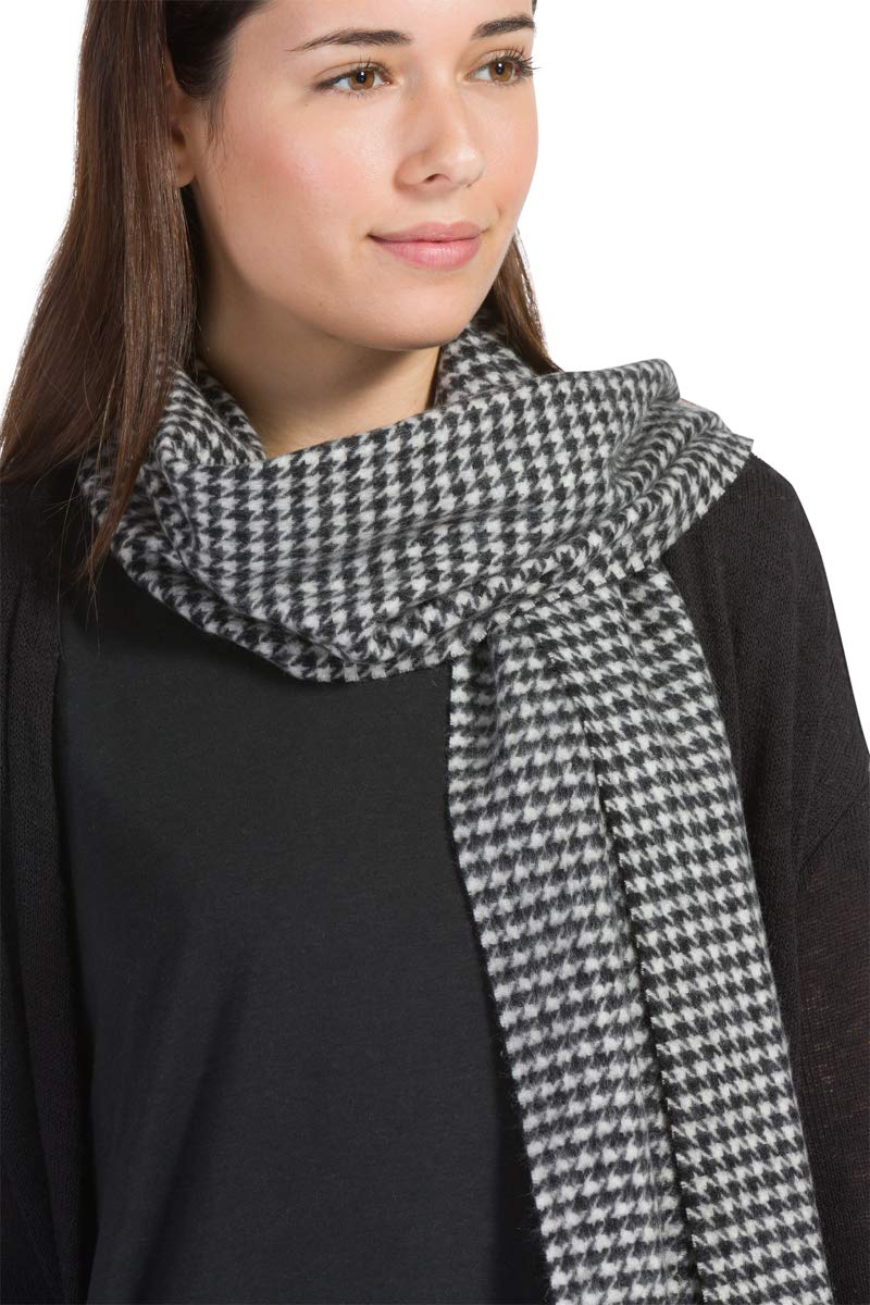 Fishers Finery Women's 100% Pure Cashmere Winter Scarf; Super Soft (Houndstooth) - Image 4