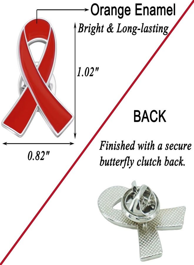 ETHOON 100 Pcs Red Ribbon Pins in Bulk for HIV AIDS Awareness, Drug Prevention, Heart Disease Awareness, Red Ribbon Awareness Pins for Men Women Doctors - Image 3