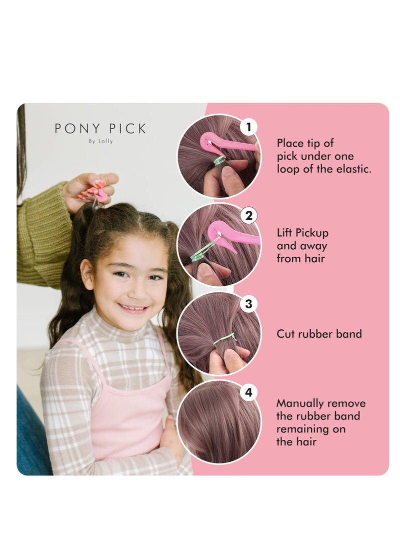 Premify 4 Pcs Topsy Tail Tool Kit, Hair Styling Loop Ponytail Maker Accessories French Braid Hair Rubber Bands Remover Cutter for Girls and Women,Pink - Image 3