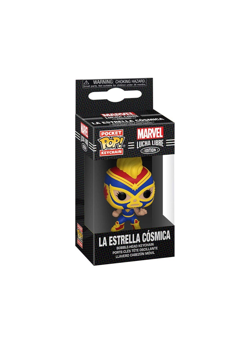 FUNKO POP - Funko 53894 POP Keychain Luchadores-Captain Marvel, Multicolour… - Image 1