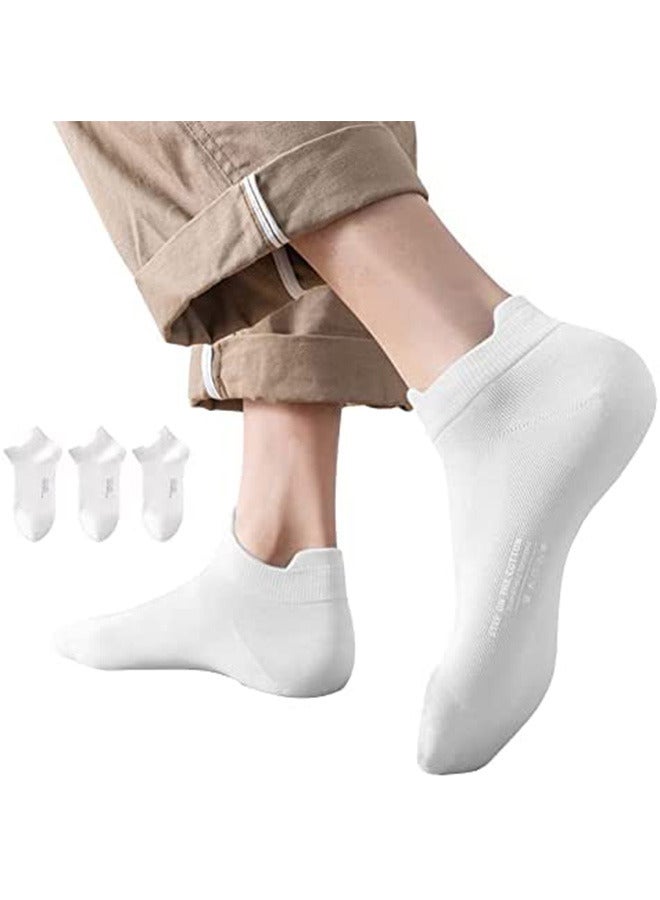 Men'S Running Ankle Socks Pure Cotton Sports Comfort Pad Sports Socks Comfortable Fit Low Top Sports Socks Breathable and Sweat-Absorbing Men'S and Women'S Universal Odor Resistant Socks-white - Image 1