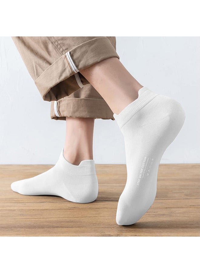 Men'S Running Ankle Socks Pure Cotton Sports Comfort Pad Sports Socks Comfortable Fit Low Top Sports Socks Breathable and Sweat-Absorbing Men'S and Women'S Universal Odor Resistant Socks-white - Image 4