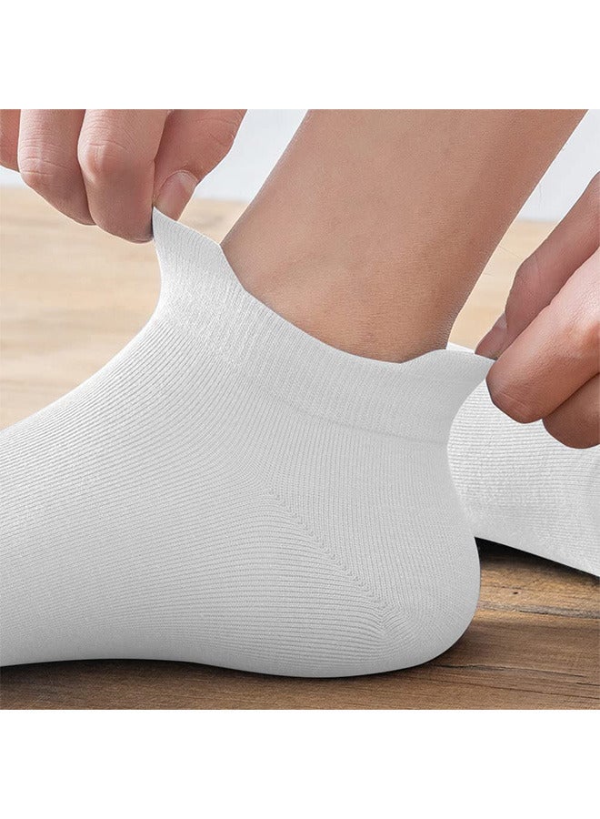 Men'S Running Ankle Socks Pure Cotton Sports Comfort Pad Sports Socks Comfortable Fit Low Top Sports Socks Breathable and Sweat-Absorbing Men'S and Women'S Universal Odor Resistant Socks-white - Image 5