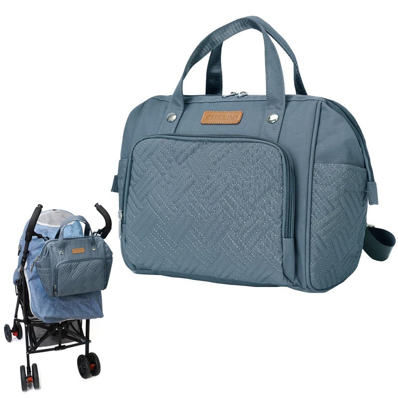 FHELAD Lightweight Mini Diaper Backpack for Quick Trips 5Way Carrying Waterproof Baby Bag with Insulated Bottle Pockets Perfect for Hospital Park Outings Dark Gray - Image 2