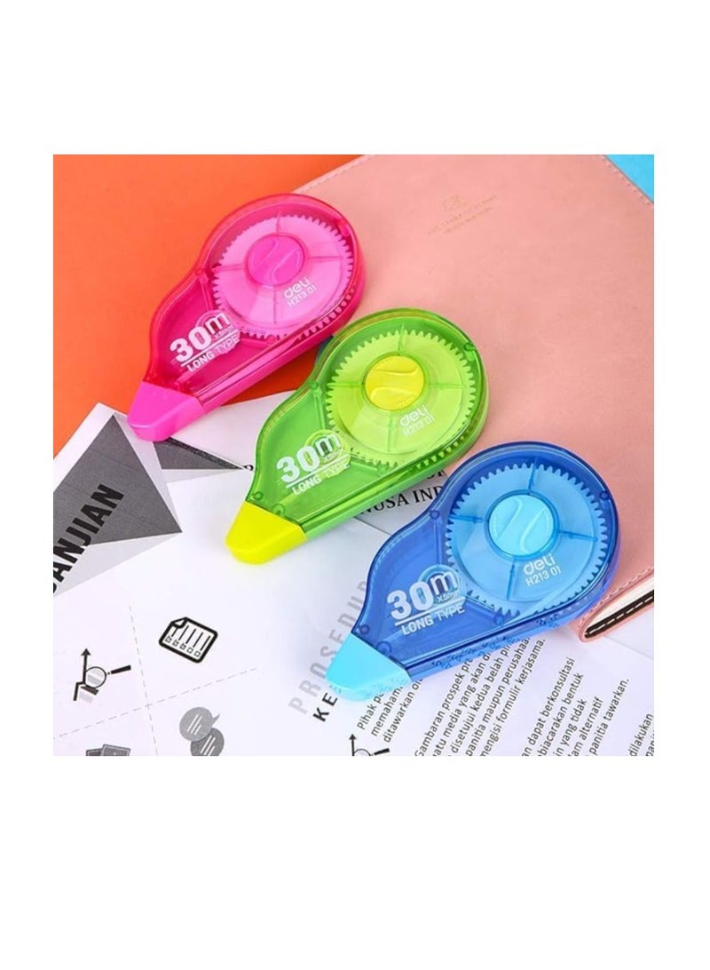 Deli Correction Tape Excellent Covering Power - Assorted Color Deli Eh21301 (PACK OF 3) - Image 1
