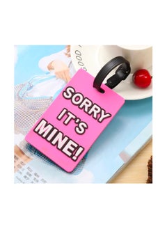 Cuisine Art Luggage Tag with Name ID Card, Personalized Identifier ID Labels, Flexible PVC Travel Tags, Secure Travel Luggage Labels for Baggage Identity, Suitcase Tag  – "Sorry, It's Mine" Design, Pink  - Image 5