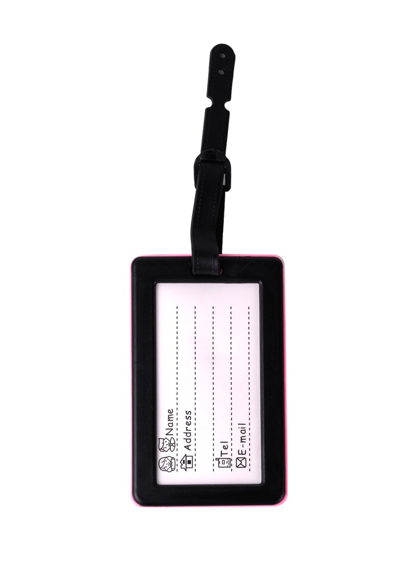 Cuisine Art Luggage Tag with Name ID Card, Personalized Identifier ID Labels, Flexible PVC Travel Tags, Secure Travel Luggage Labels for Baggage Identity, Suitcase Tag  – "Sorry, It's Mine" Design, Pink  - Image 2