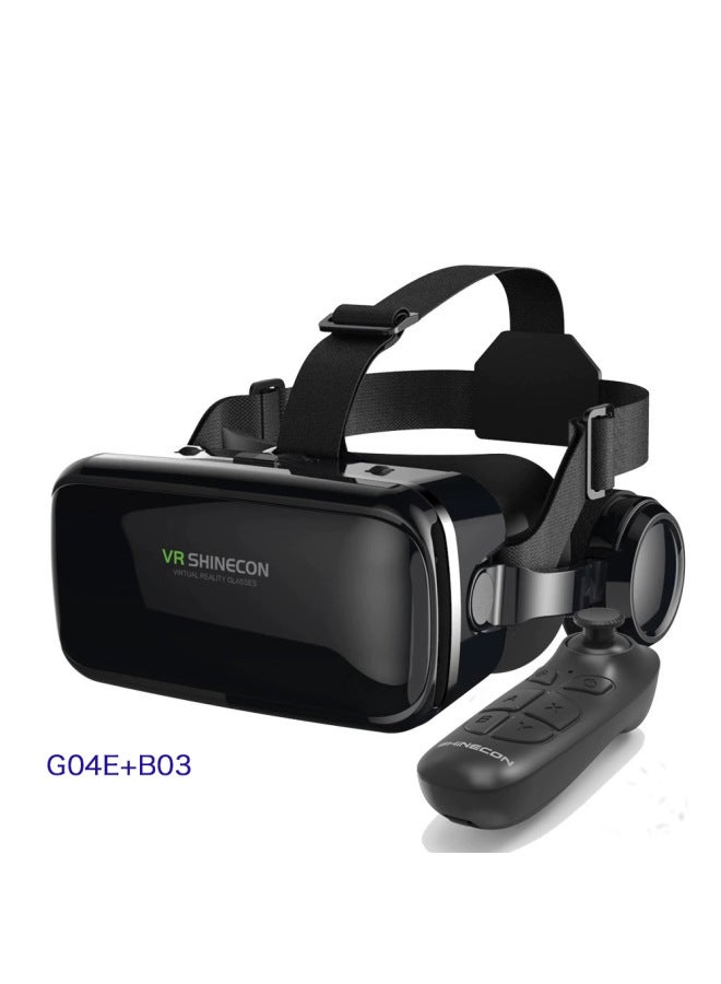 VR Glasses Thousand Magic 6 Generation G04E/A Headset Version Mobile Phone 3D Virtual Reality Helmet Large Screen 7-Color:G04E + B03 Handle - Image 1