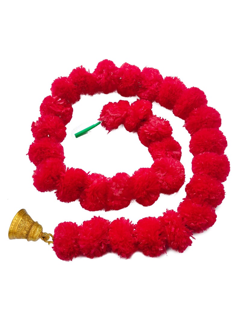 iHandikart iHandikart Artificial Garlands with Bell in The Bottom Used for Office Home Diwali DecorationsDiwali Gift Color Red Pack of 10 HV31043B  - Image 5
