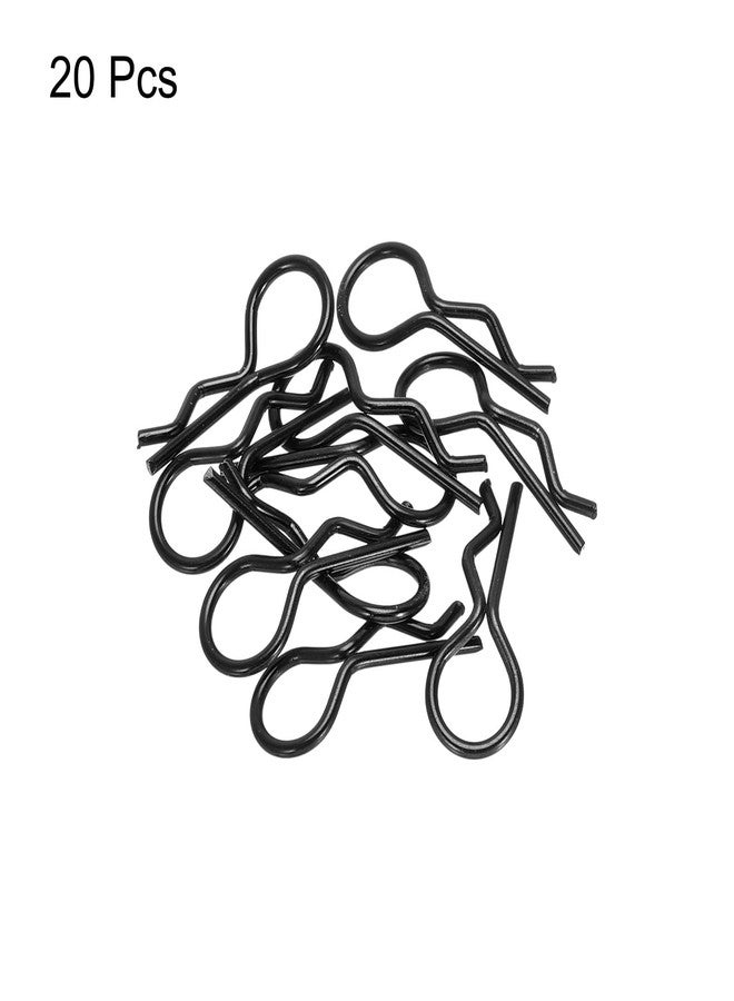 MECCANIXITY 20pcs 30-Degree Angle RC Body Clips Bent Springy R Pins 25x1.4x10mm for All 1/8 1/10 Scale Model RC Car Crawler Truck Shell Replacement Parts(Black) - Image 3