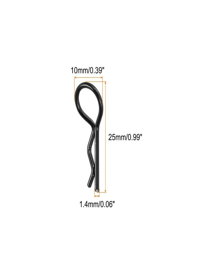 MECCANIXITY 20pcs 30-Degree Angle RC Body Clips Bent Springy R Pins 25x1.4x10mm for All 1/8 1/10 Scale Model RC Car Crawler Truck Shell Replacement Parts(Black) - Image 2